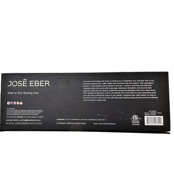 JOSÉ EBER 1.25" WET OR DRY HYBRID HAIR FLAT IRON - Picture 3 of 5